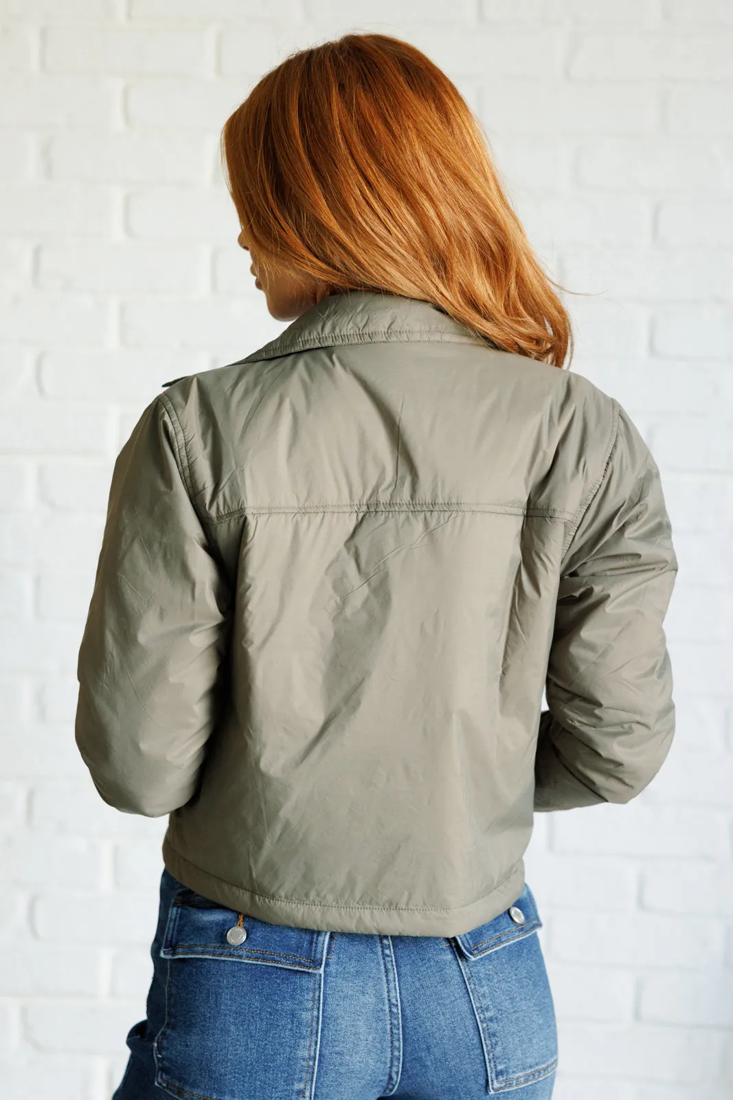 Hear Me Out Lightweight Puffer Jacket in Olive - 11/1