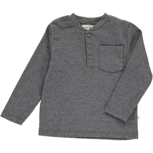 Heathered Charcoal Benji Ribbed Henley