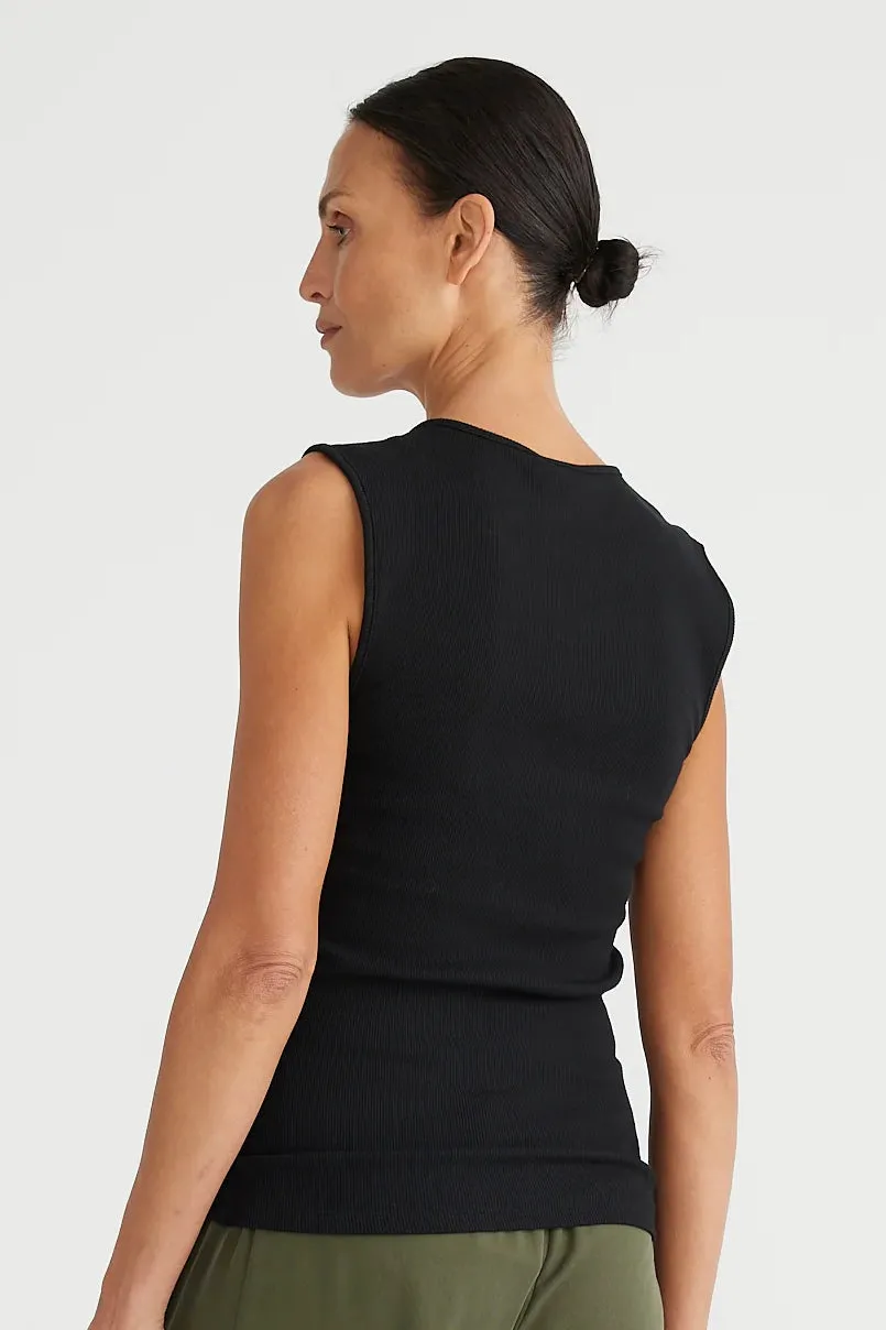 Henley Tank in Black