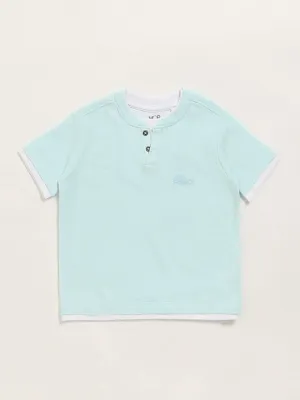 HOP Kids Blue Henley T-Shirt