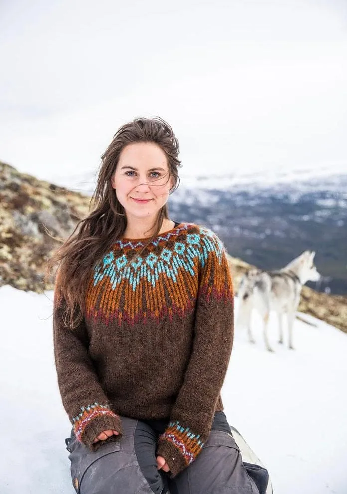 Hopi Apricot Lettlopi sweater - Knitting Kit