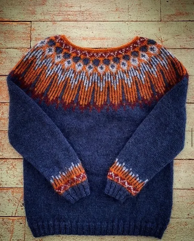 Hopi Apricot Lettlopi sweater - Knitting Kit