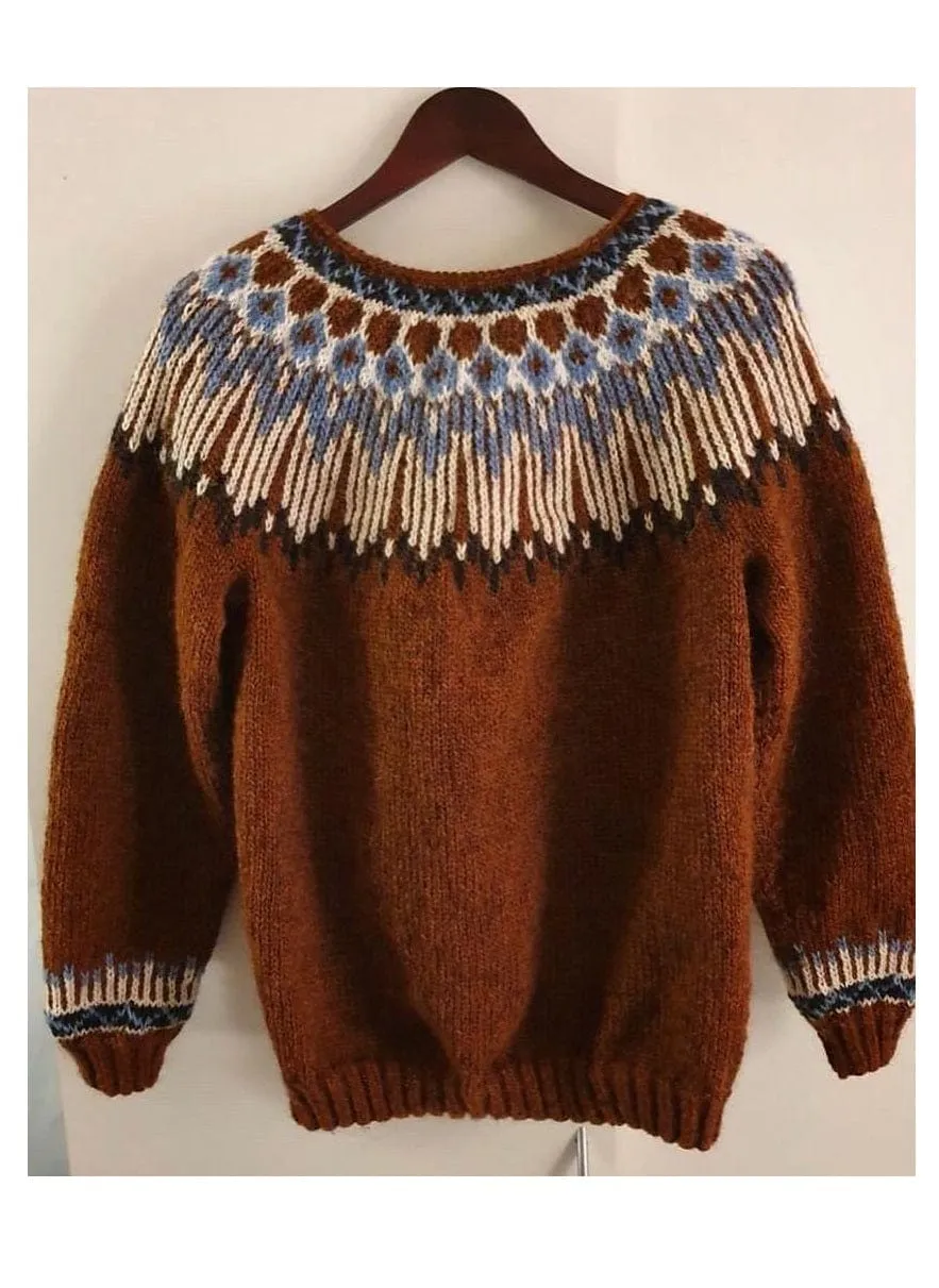 Hopi Apricot Lettlopi sweater - Knitting Kit