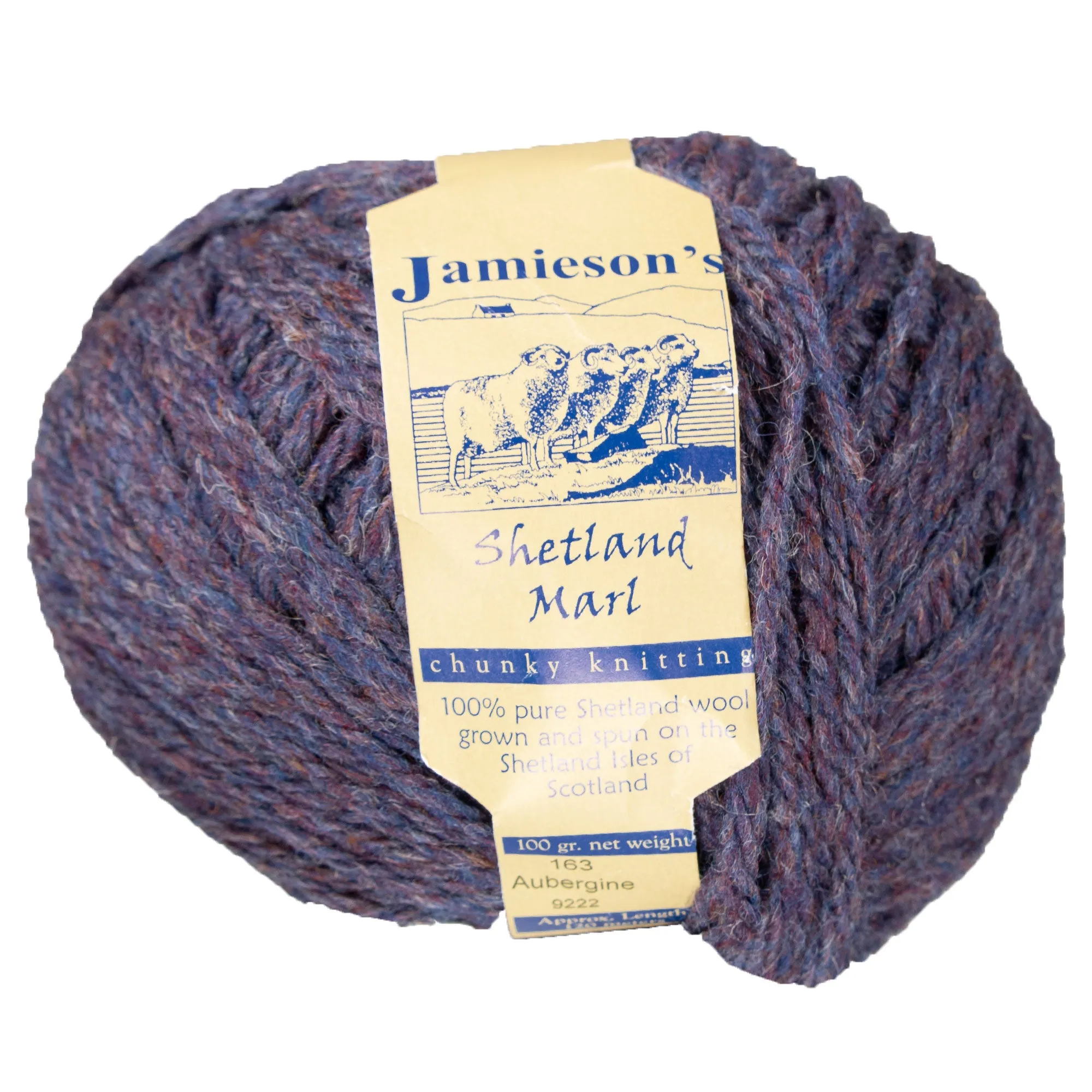 Jamieson's of Shetland Marl Chunky Yarn - 163 Aubergine
