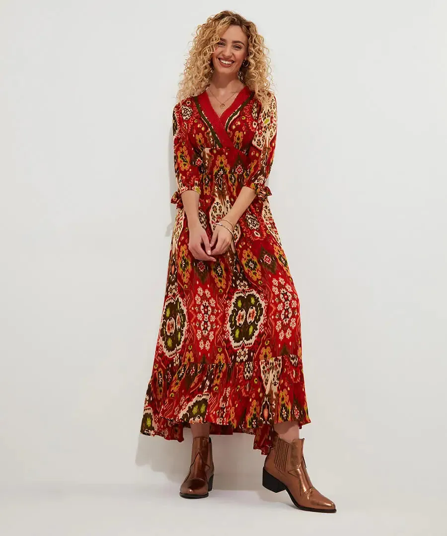 Joe Browns 16 Red Loretta Print Dress