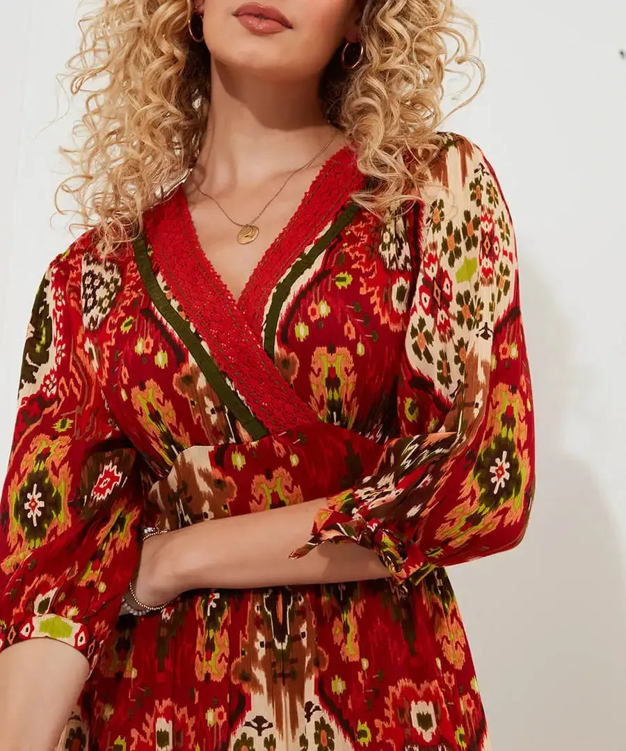 Joe Browns 16 Red Loretta Print Dress