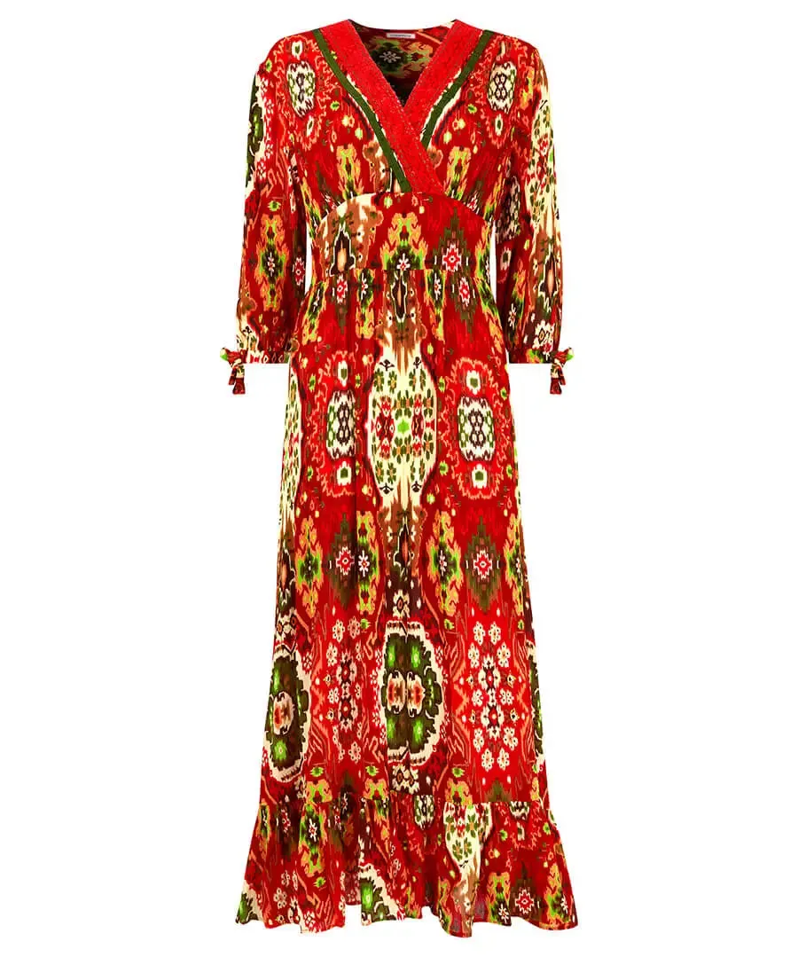 Joe Browns 16 Red Loretta Print Dress