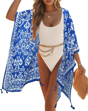 Kimonos for Women Casual Swimsuit Coverup Lightweight Boho Kimono Cardigans for Summer