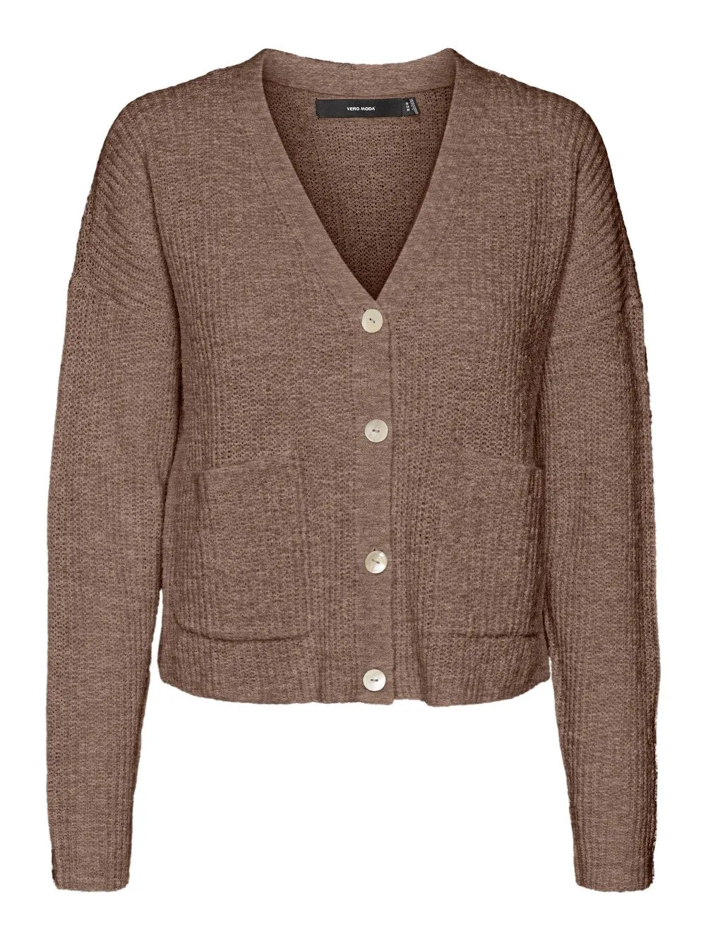 Knitted cardigan Vero Moda MILI, brown