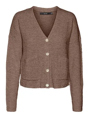 Knitted cardigan Vero Moda MILI, brown