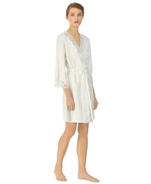 Lauren Ralph Lauren satin lauren lingerie with lace trim, Lauren Ralph Lauren wrap robe multi