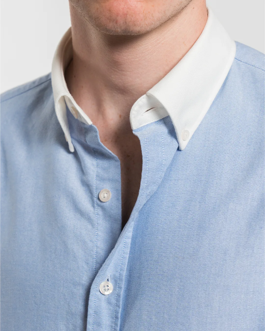 'Le Original' Blue Contrast Collar Oxford Shirt
