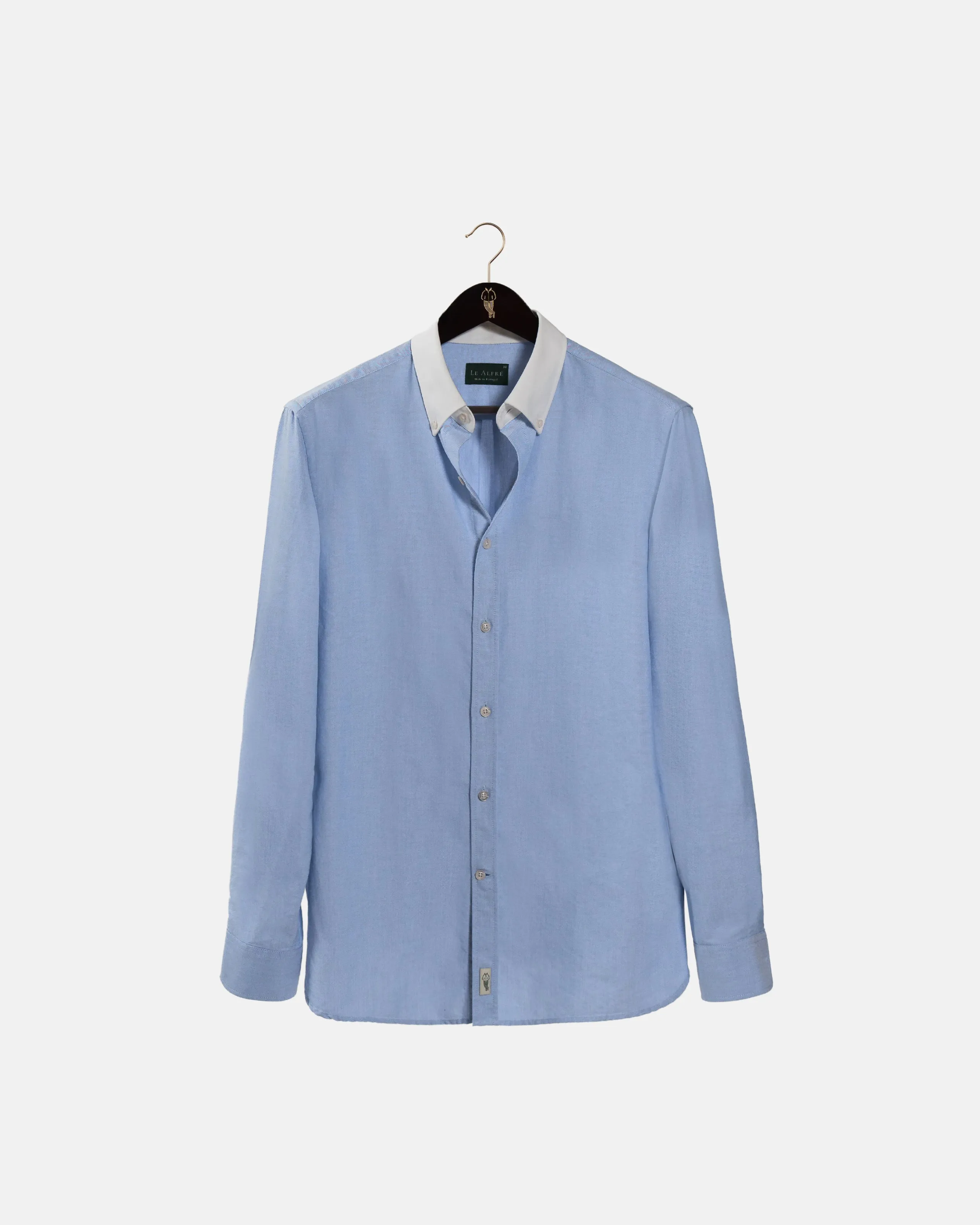 'Le Original' Blue Contrast Collar Oxford Shirt