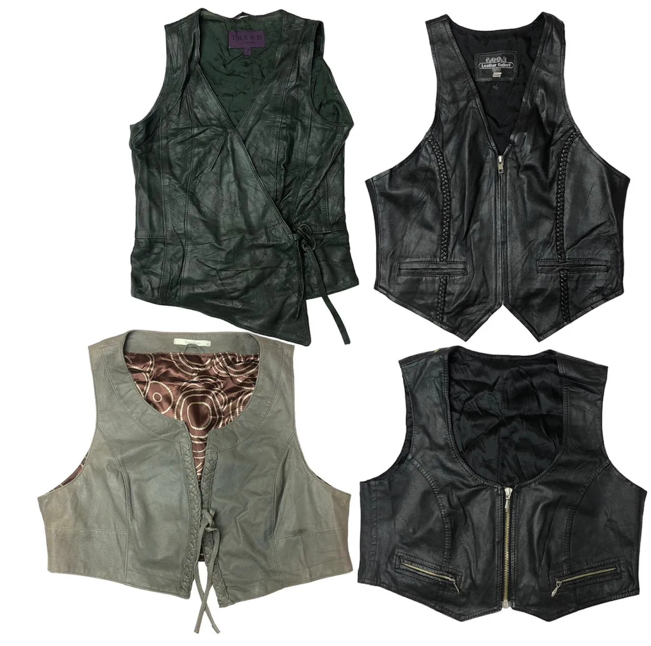Leather Luxe: Vintage Y2K Leather Waistcoat  🌟🔥✨ (S-190)