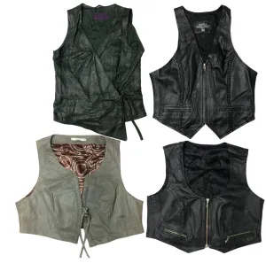 Leather Luxe: Vintage Y2K Leather Waistcoat  🌟🔥✨ (S-190)