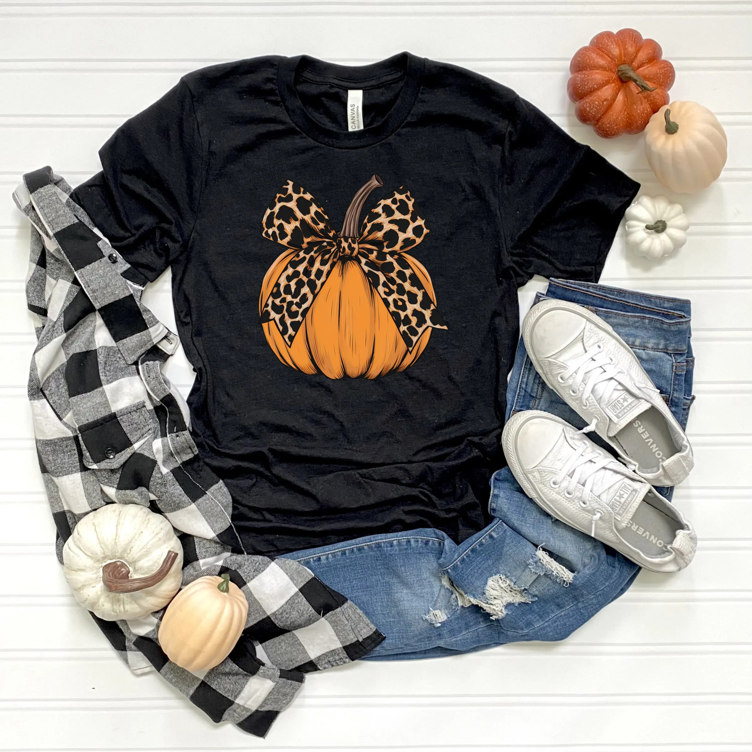 Leopard Bow Pumpkin Tee {Pre-Order)