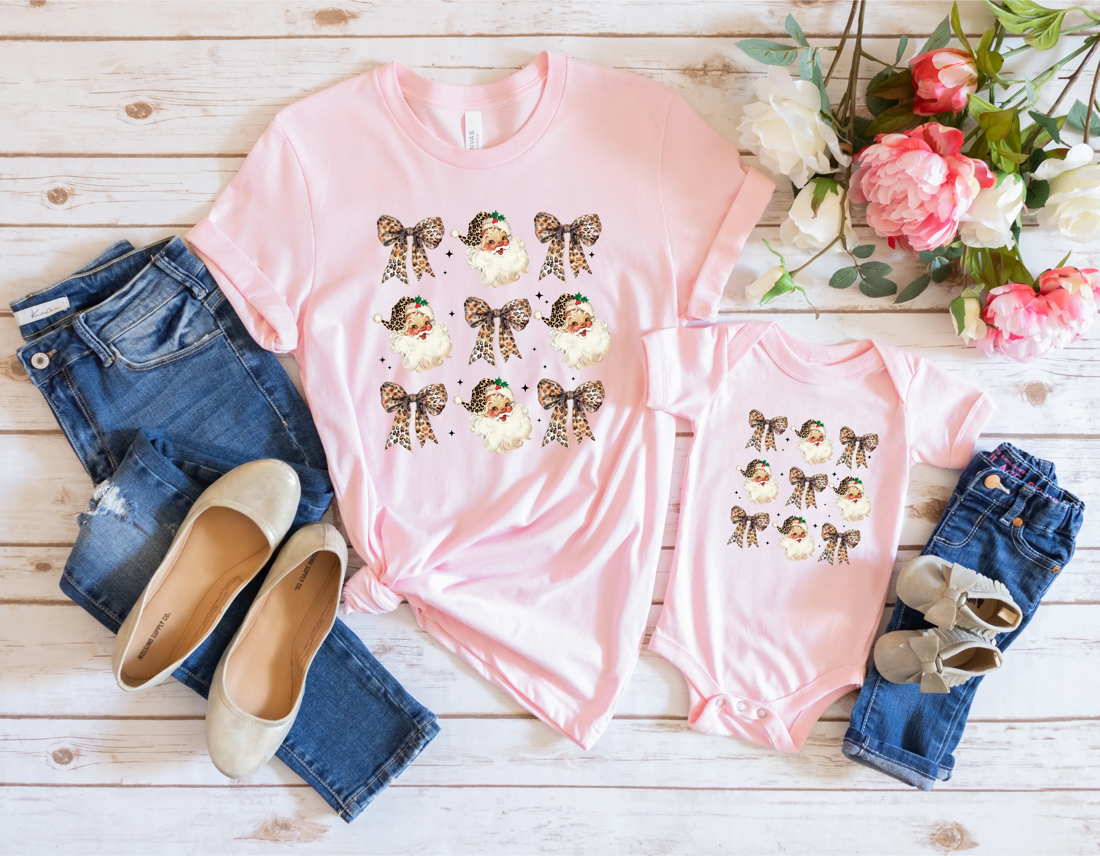 Leopard Coquette Santa Tee {Pre-Order)