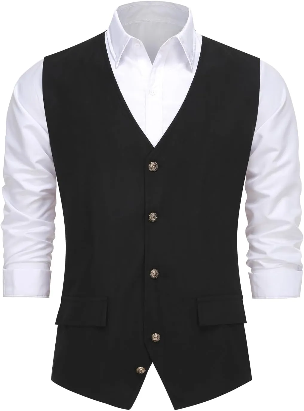 LMYOVE Mens Waistcoats Formal Wedding Waistcoat Solid Color Business Tuxedo Suit Vest