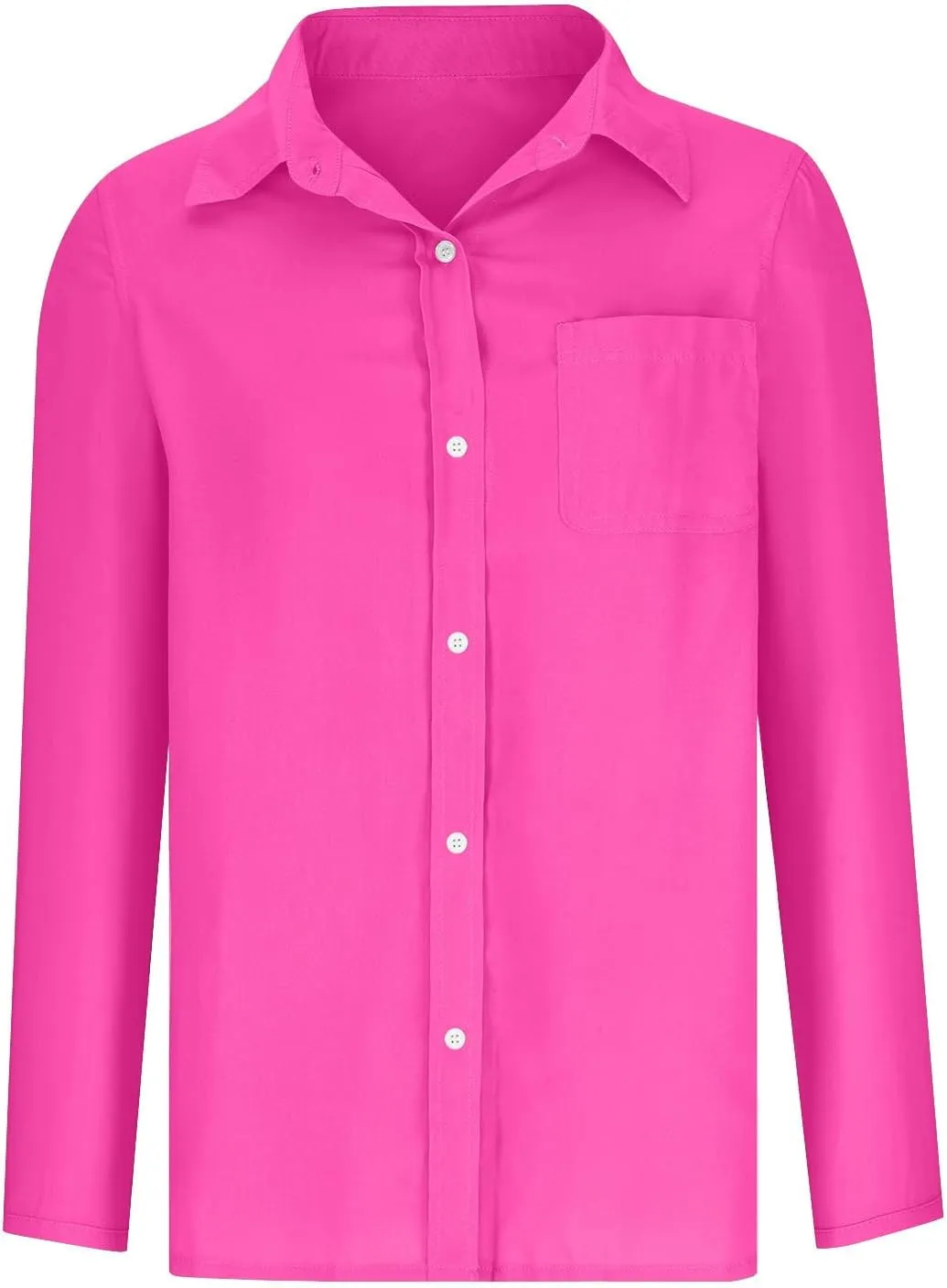 LRMQS Linen Shirts for Women with Pockets Long Sleeve Button Down Shirt Blouse Loose Fit Vacation Beach Work Tops Clothes