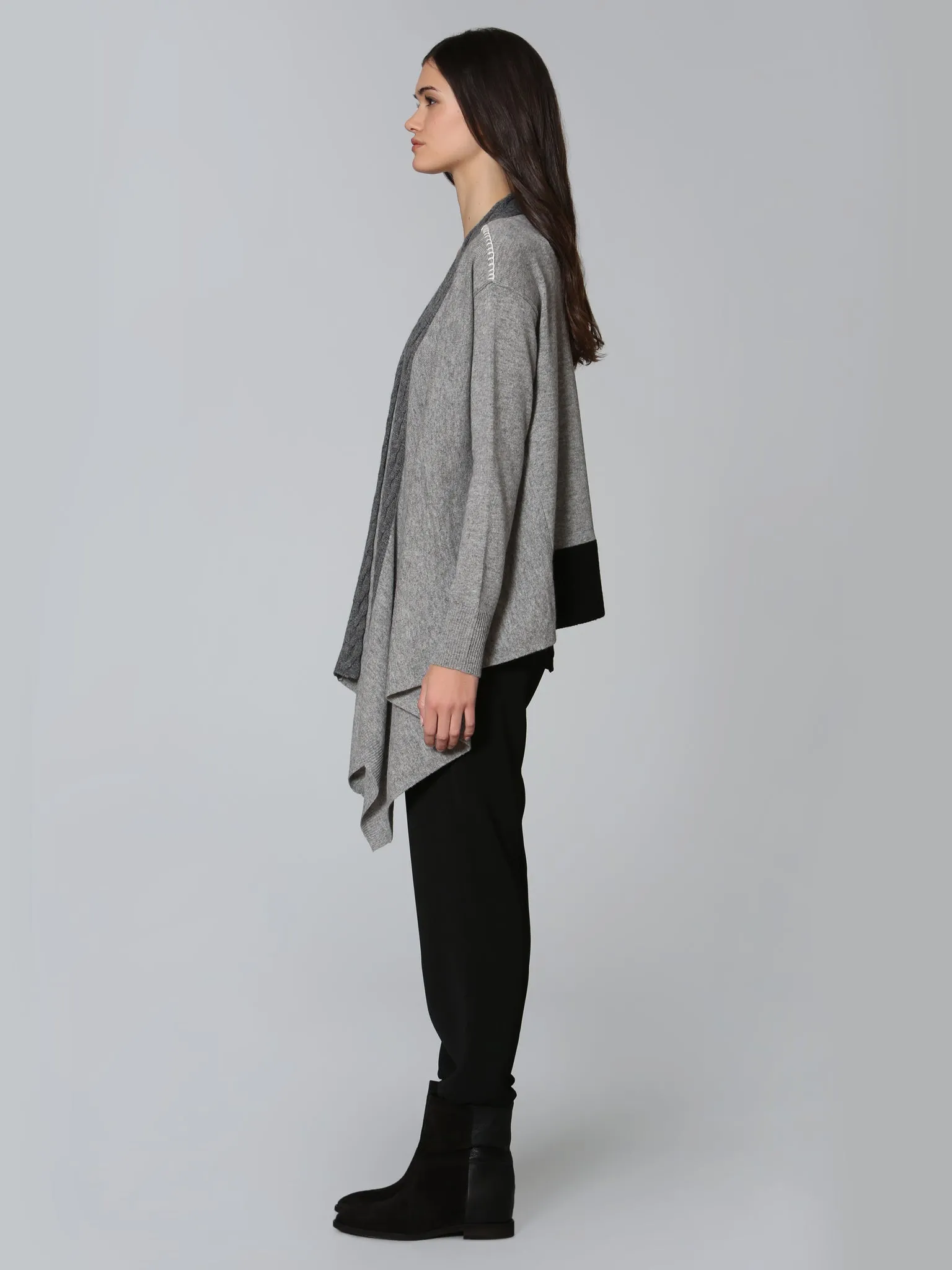 Luxe Cable Edge Cardigan - Grey