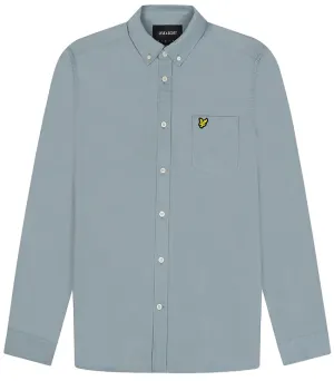 Lyle and Scott Mens Regular Fit Light Weight Oxford Shirt Slate Blue