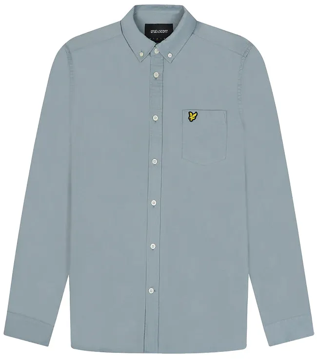 Lyle and Scott Mens Regular Fit Light Weight Oxford Shirt Slate Blue