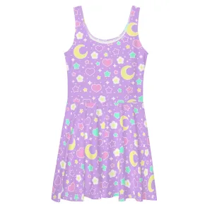 Magical Spring Purple Skater Dress