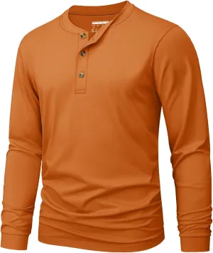 MAGNIVIT Men's Long Sleeve Henley Shirts Cotton 3-Button Spring Casual T-Shirts Solid Color Soft Basic Tops 2025