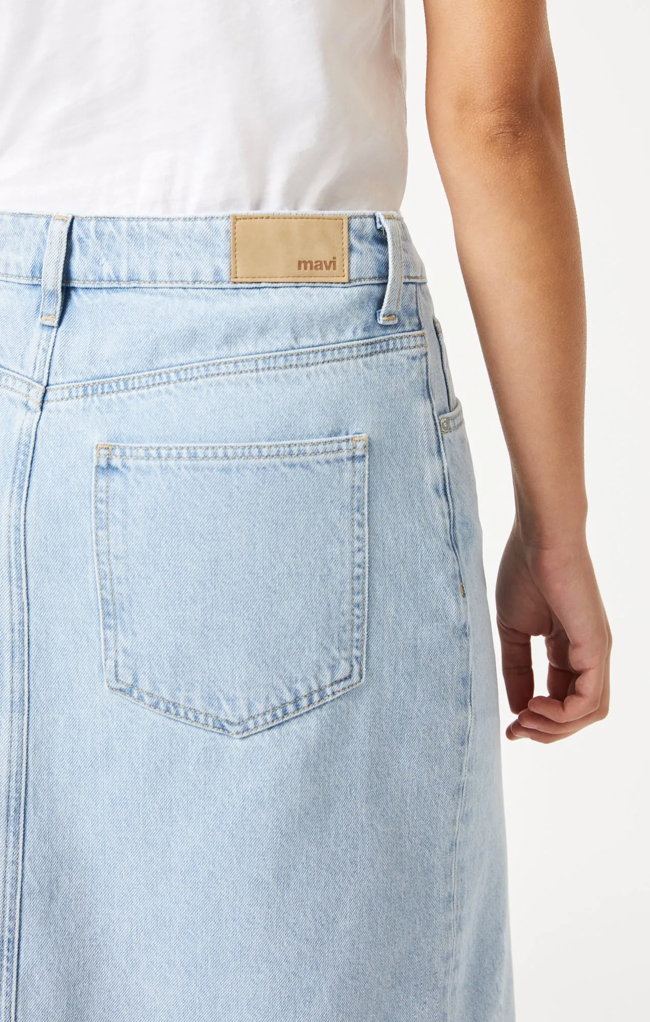 MARIN SKIRT IN BLEACHED DENIM