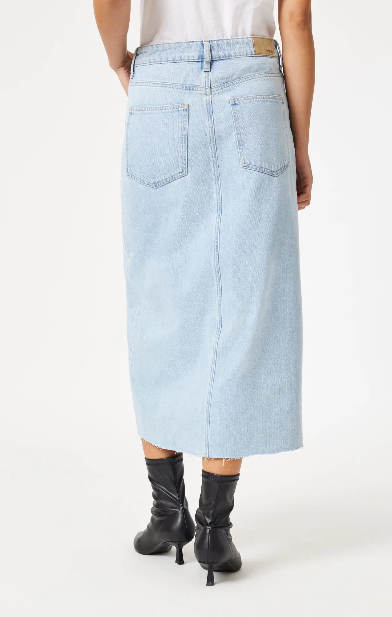 MARIN SKIRT IN BLEACHED DENIM