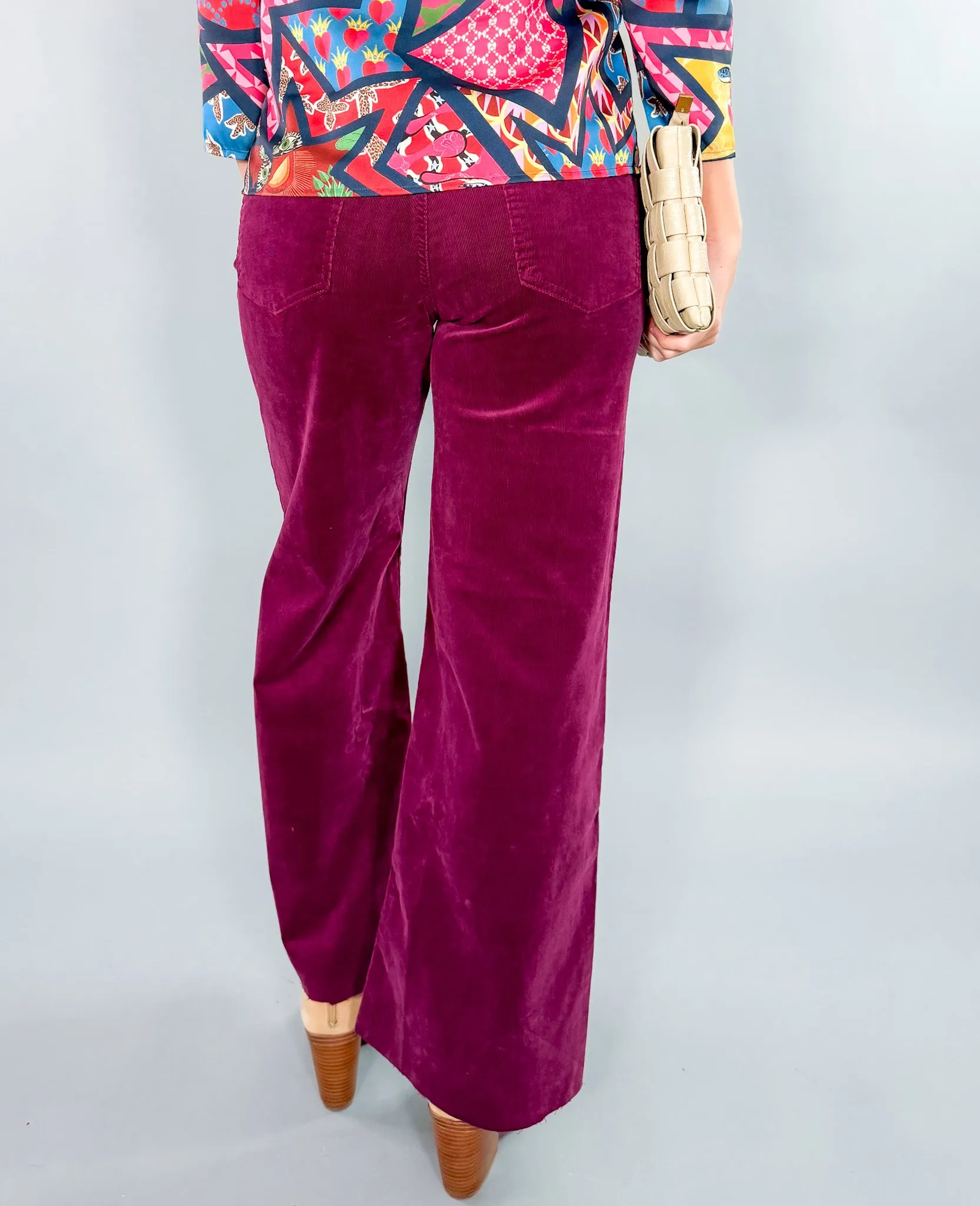 Meg Mulberry High Rise Wide Leg Corduroy Pants