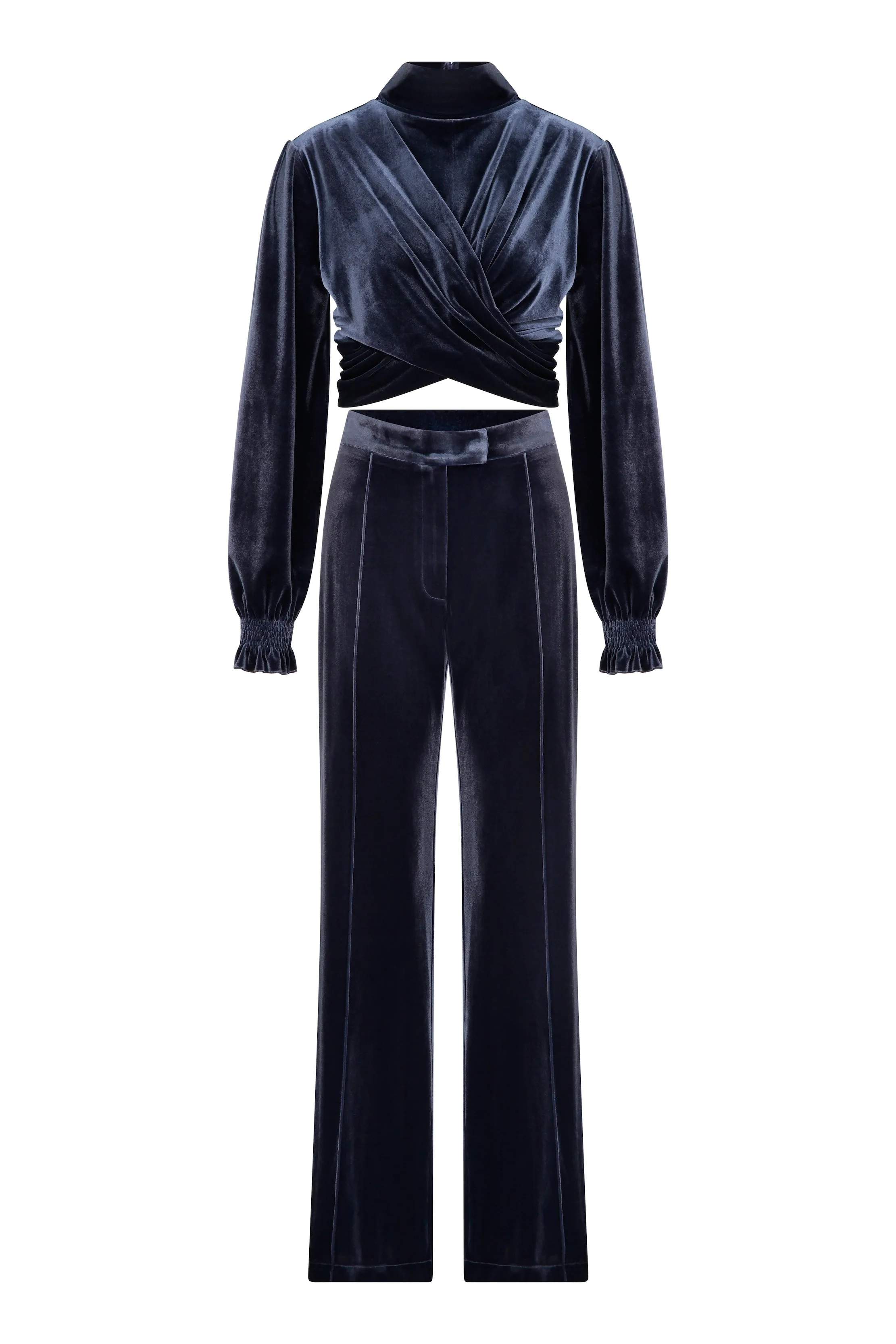 Melani Velvet Trousers in Dark Grey