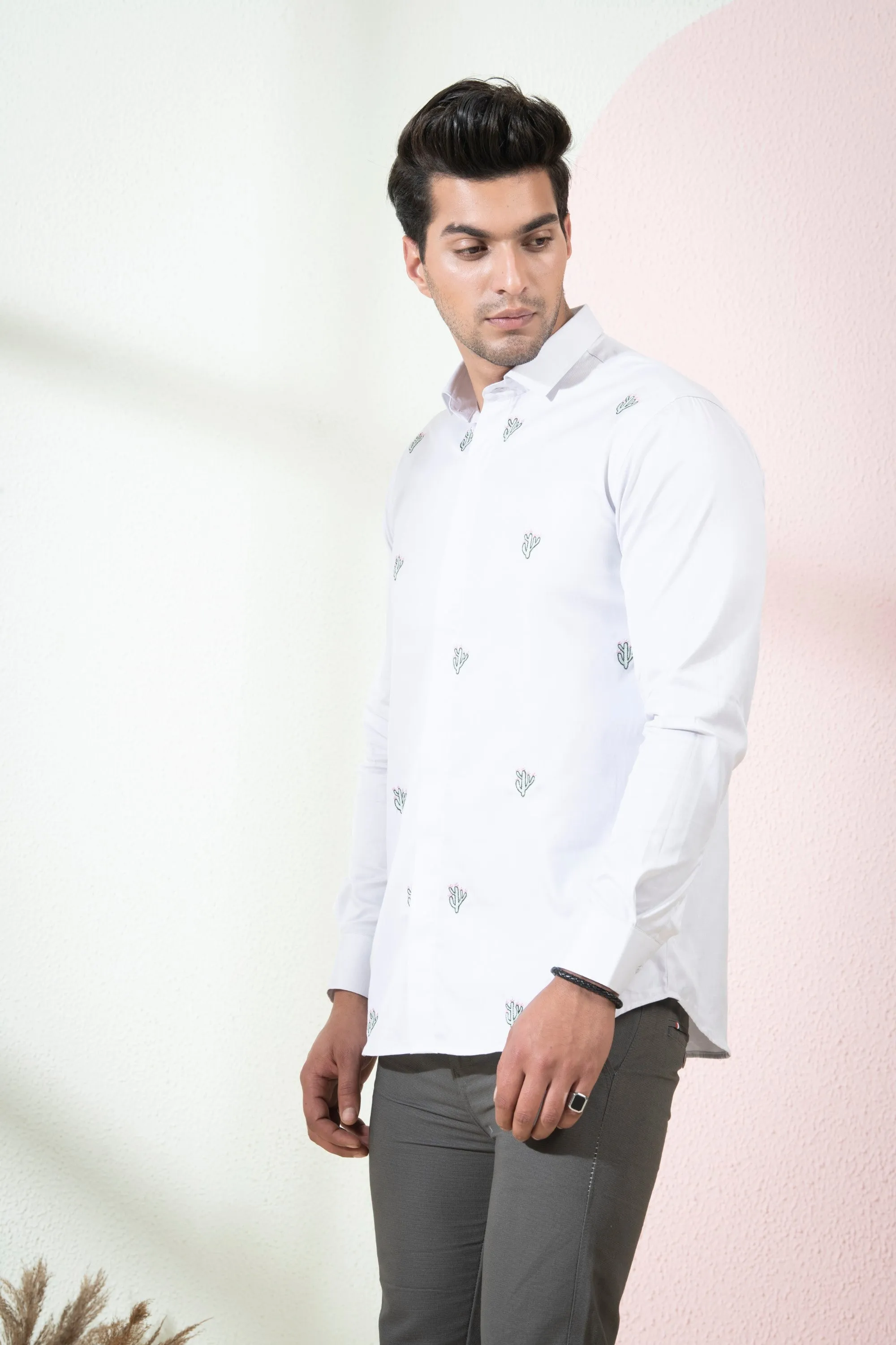Men's Grey Color Rive Full Sleeves Shirt - Hilo Design
