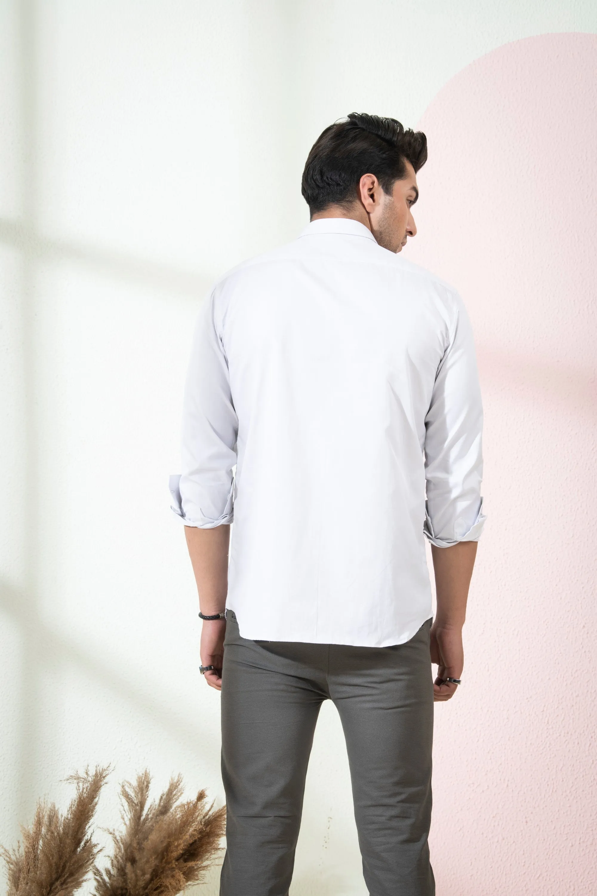 Men's Grey Color Rive Full Sleeves Shirt - Hilo Design