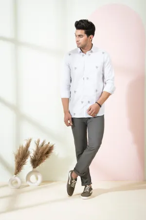 Men's Grey Color Rive Full Sleeves Shirt - Hilo Design