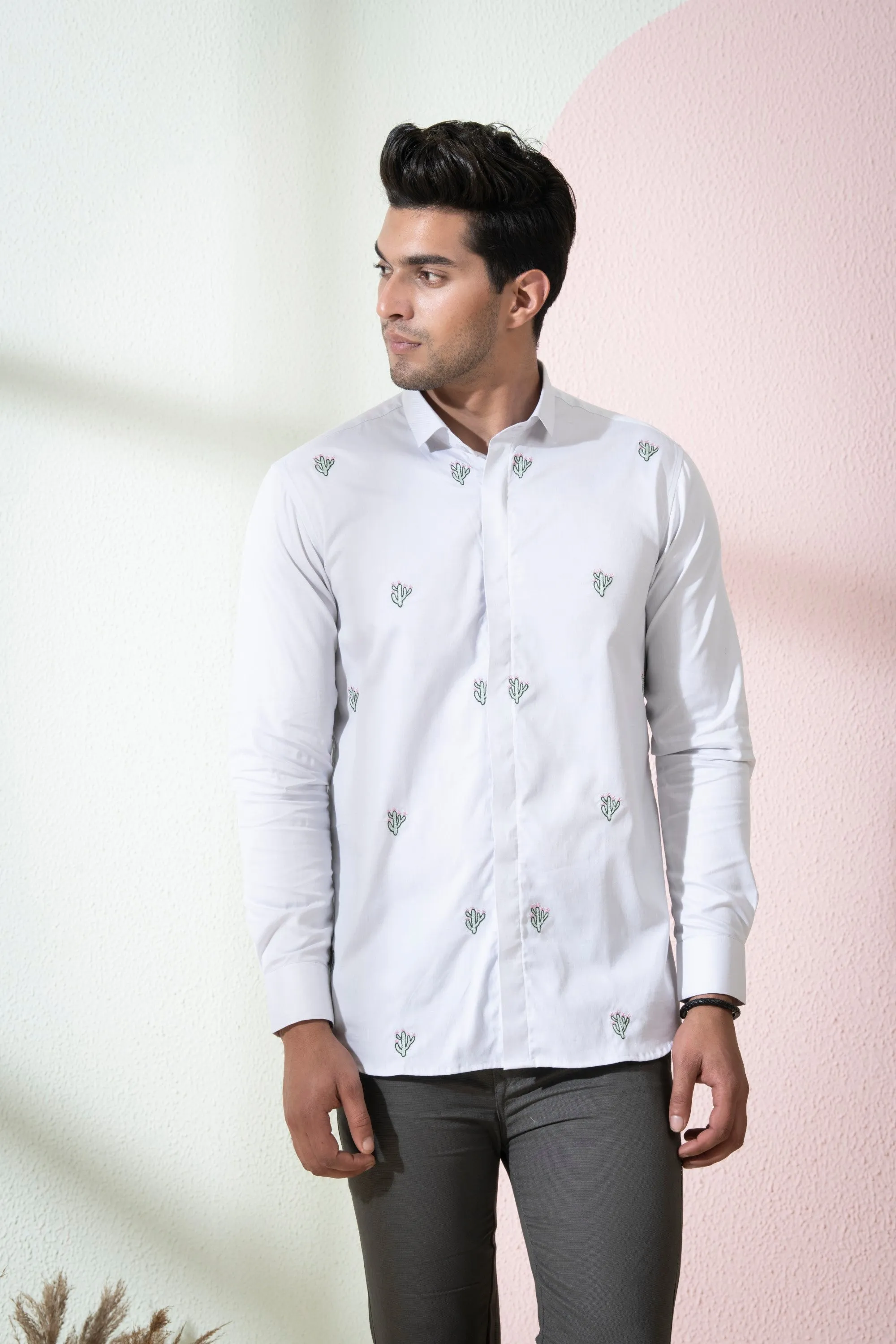 Men's Grey Color Rive Full Sleeves Shirt - Hilo Design