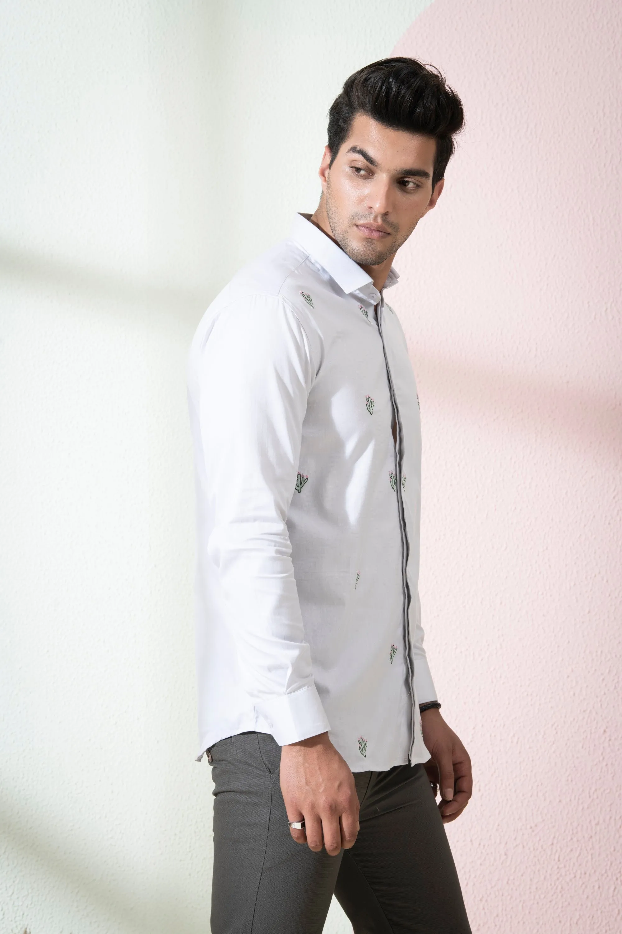 Men's Grey Color Rive Full Sleeves Shirt - Hilo Design