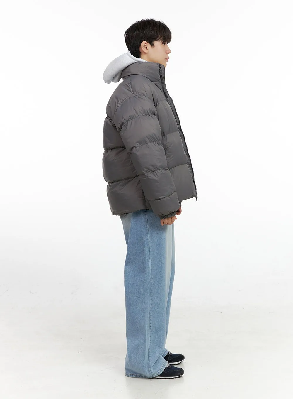 Men's Long Sleeve Nylon Puffer Coat IN422
