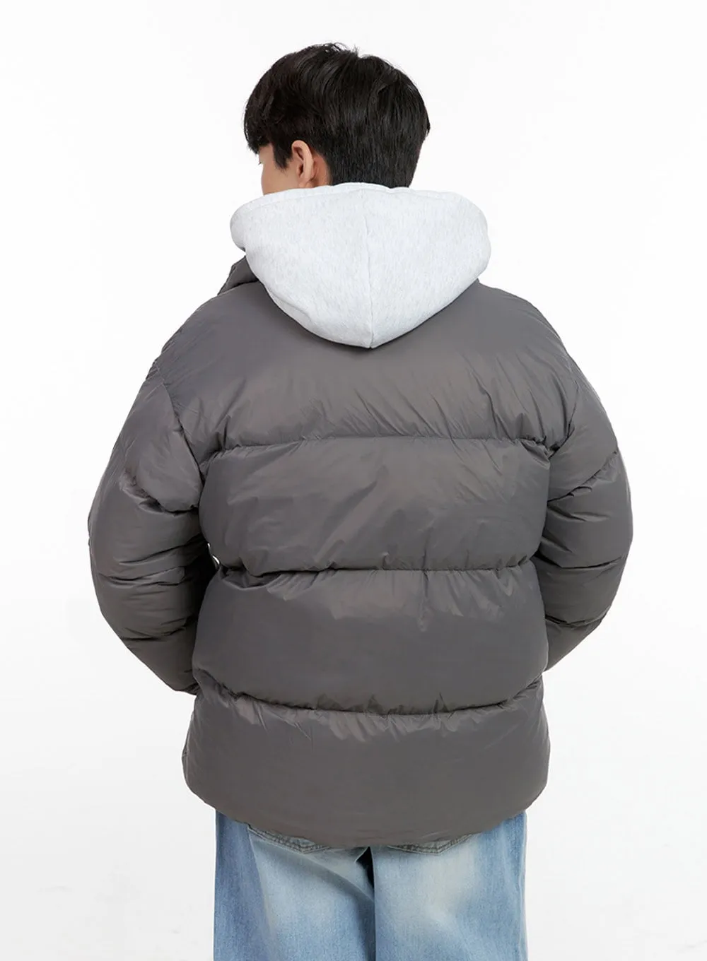 Men's Long Sleeve Nylon Puffer Coat IN422