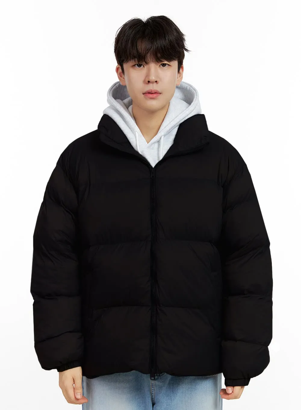 Men's Long Sleeve Nylon Puffer Coat IN422