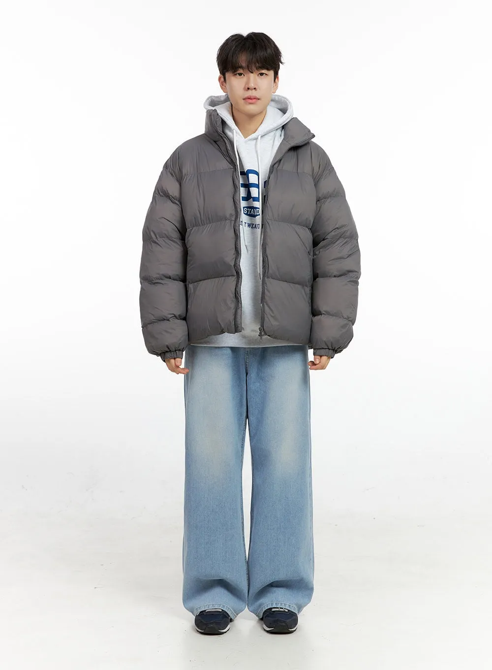 Men's Long Sleeve Nylon Puffer Coat IN422