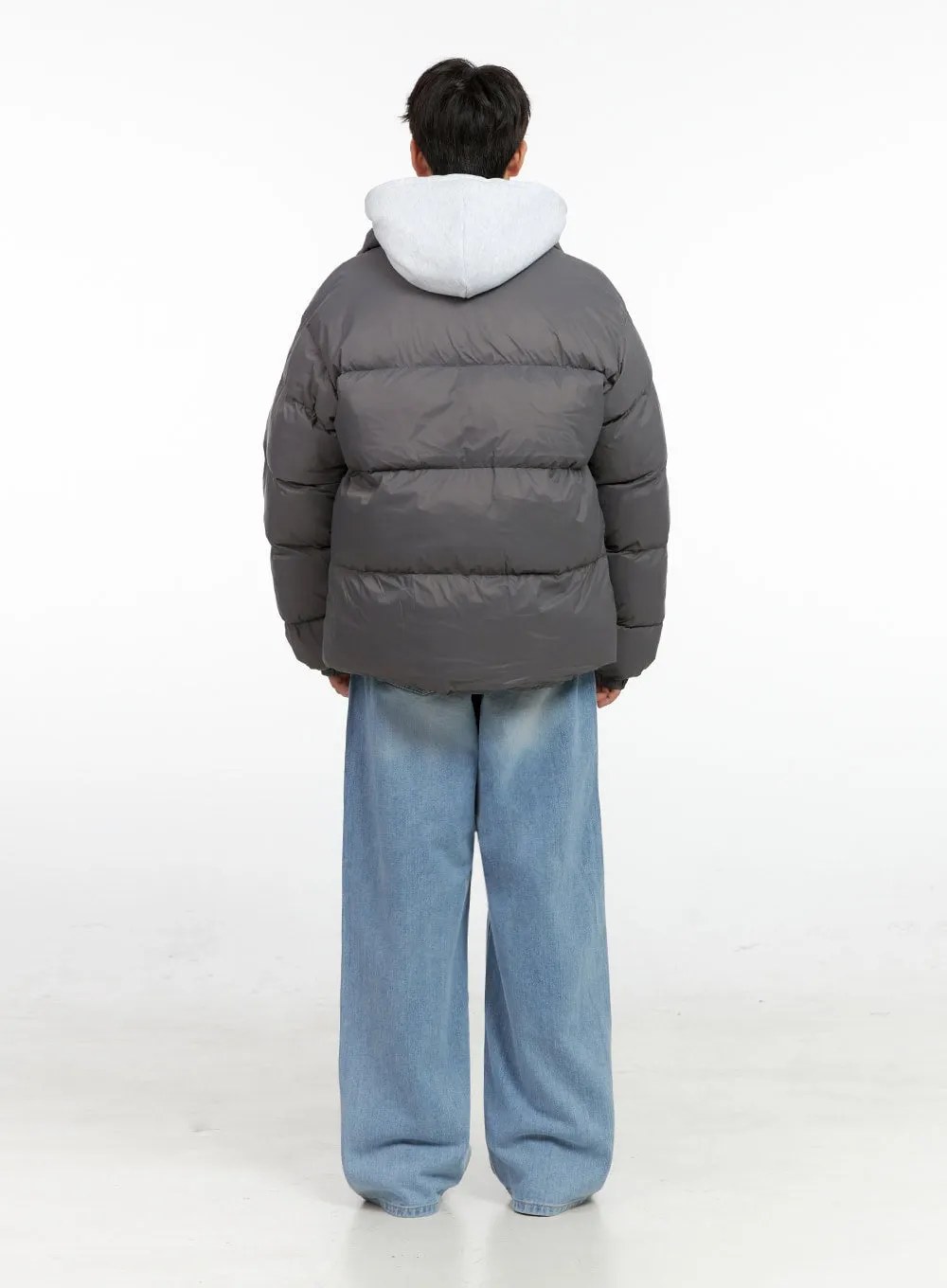 Men's Long Sleeve Nylon Puffer Coat IN422