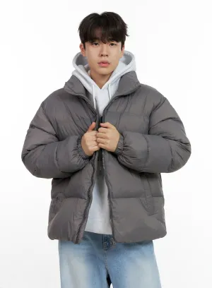 Men's Long Sleeve Nylon Puffer Coat IN422
