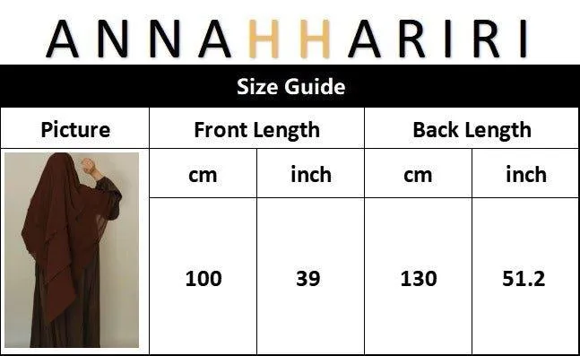 Munawara Black three layer chiffon khimar hijab niqab
