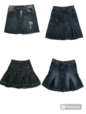 Nordic Blue Denim Skirts (S-397)