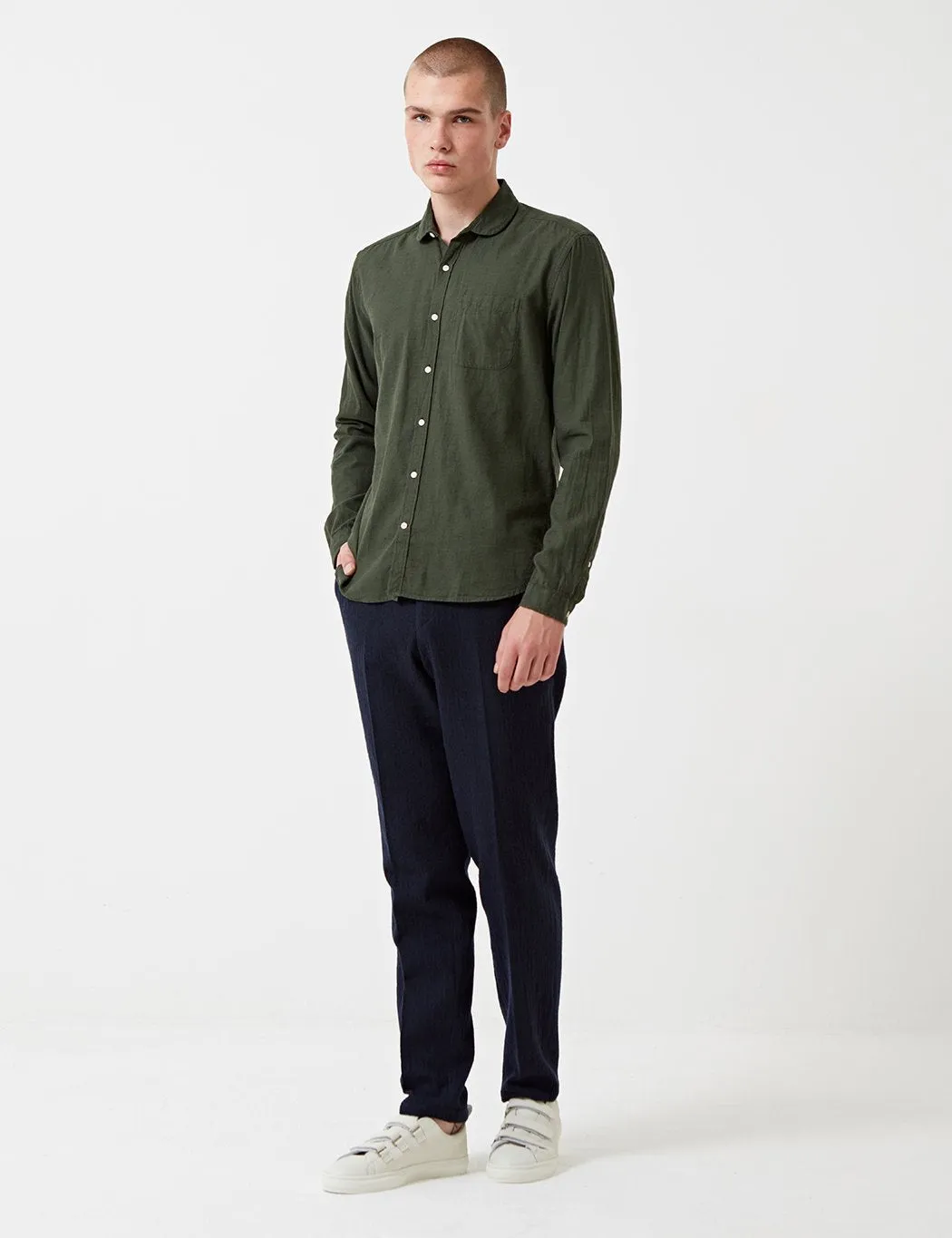 Oliver Spencer Eton Collar Shirt - Cooper Green