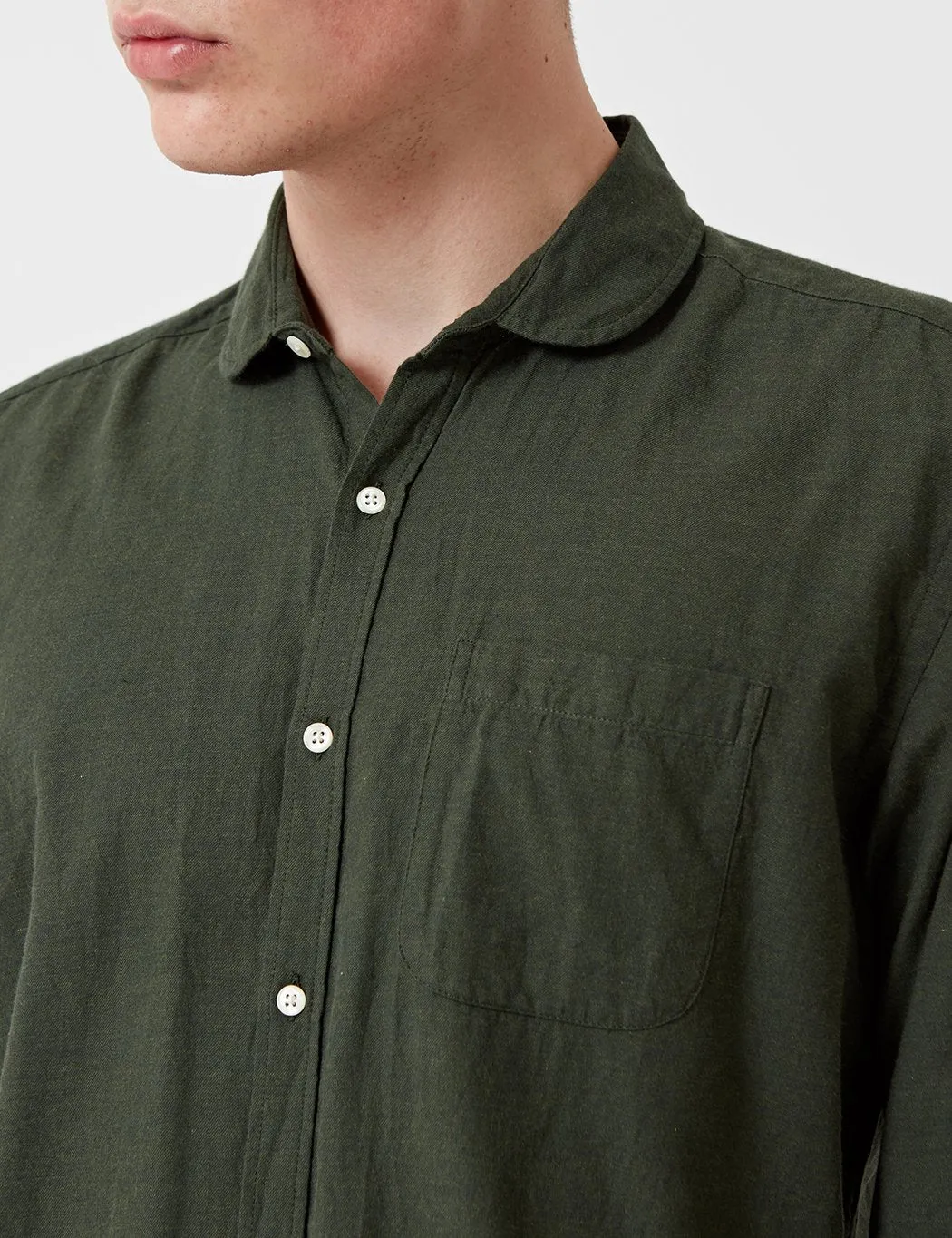Oliver Spencer Eton Collar Shirt - Cooper Green