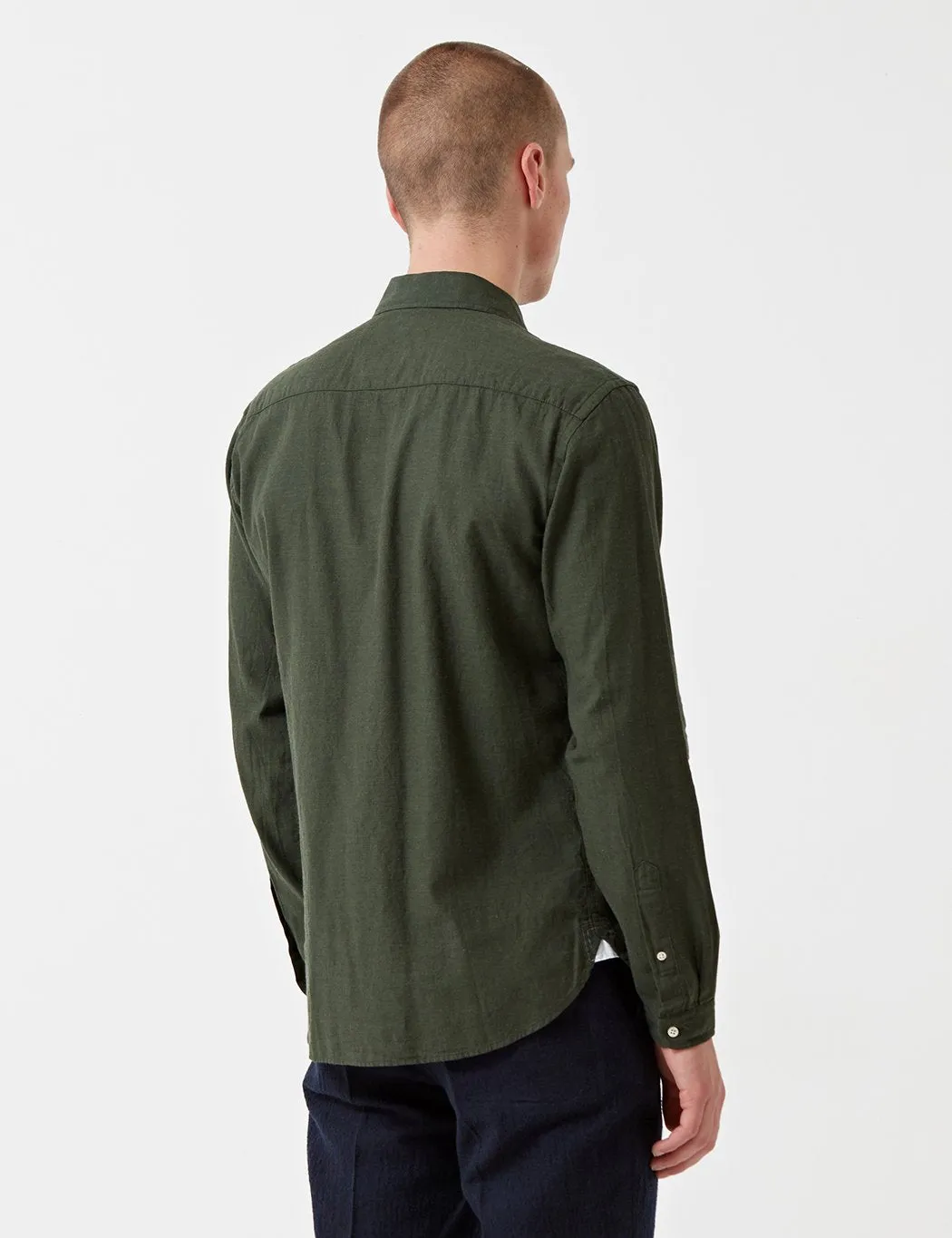 Oliver Spencer Eton Collar Shirt - Cooper Green