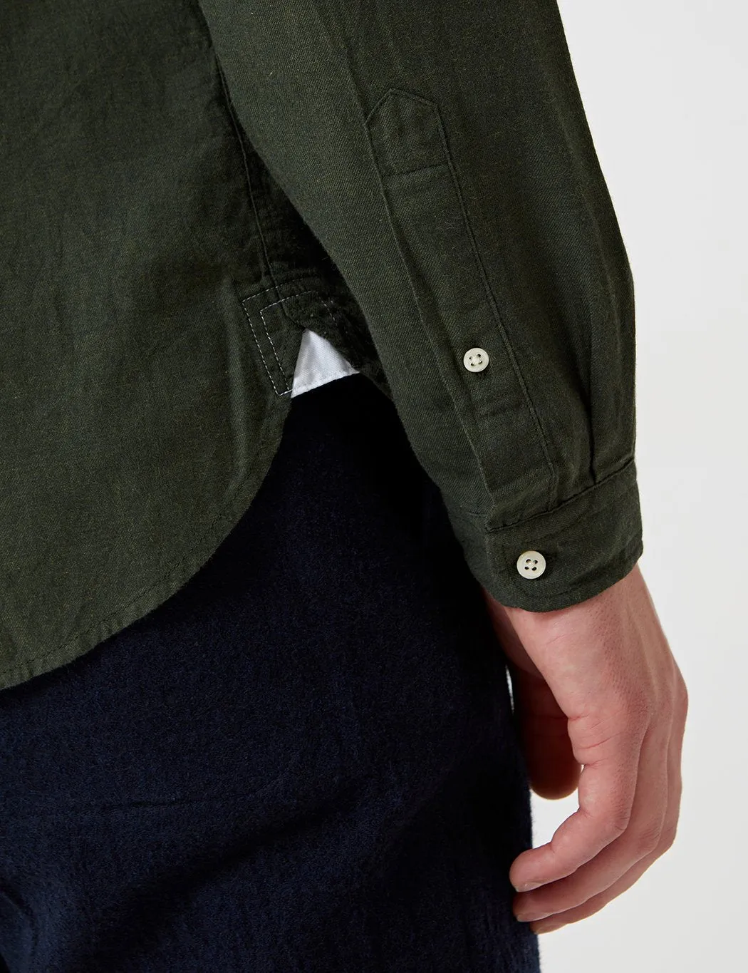 Oliver Spencer Eton Collar Shirt - Cooper Green