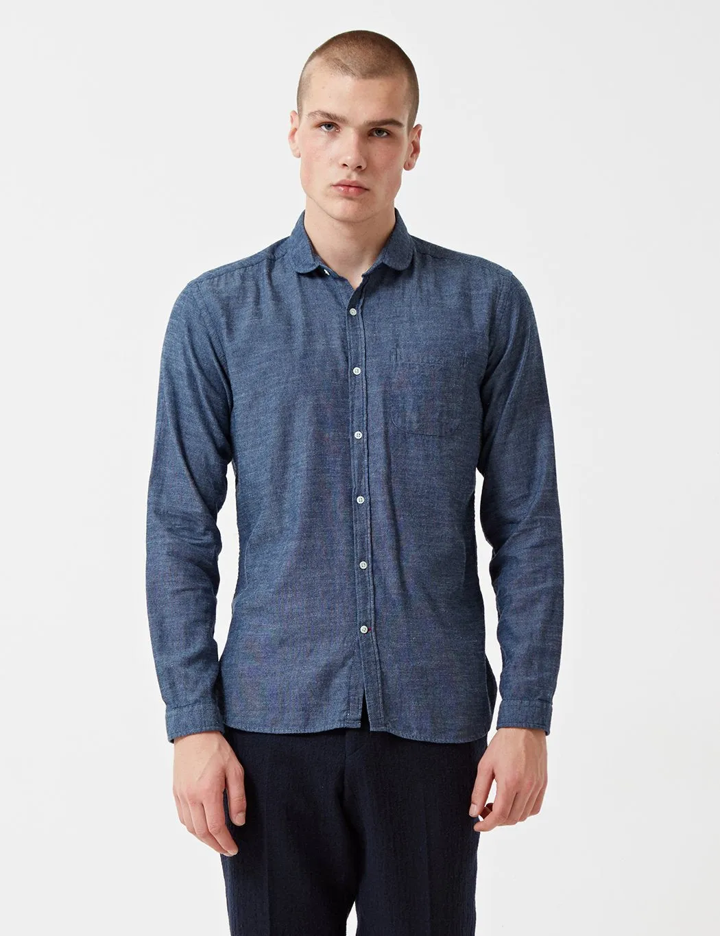 Oliver Spencer Eton Collar Shirt - Kershaw Indigo